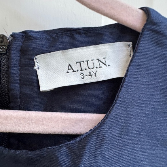 Atun 3-4Y Girls Navy and White Striped Kids Tank Top Blouse Top - Picture 4 of 5